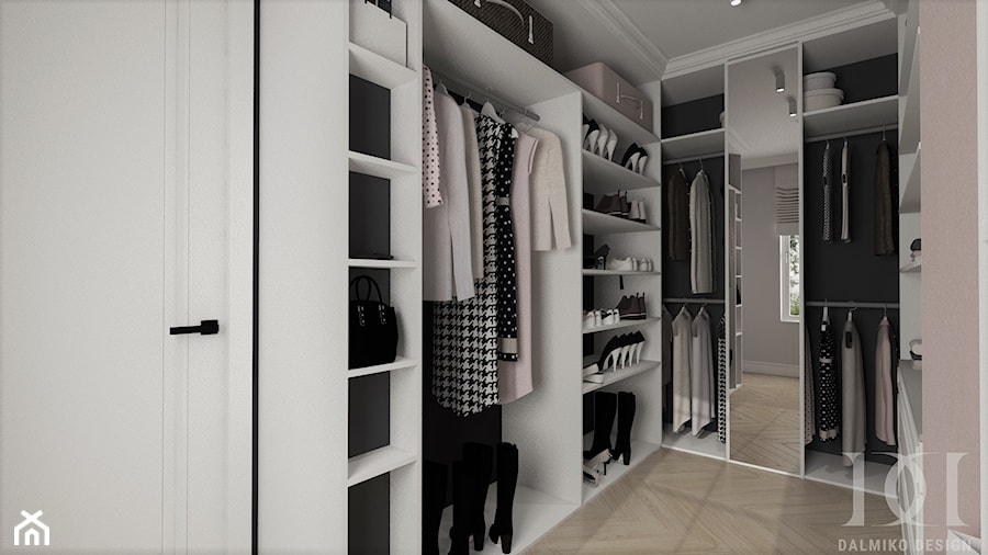 BLACK&WHITE - Garderoba, styl nowoczesny - zdjęcie od DALMIKO DESIGN Pracownia Projektowa
