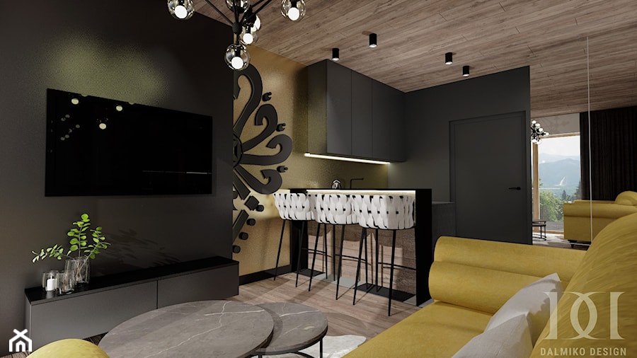 APARTAMENT Z PARZENICĄ ZAKOPANE - Salon, styl nowoczesny - zdjęcie od DALMIKO DESIGN Pracownia Projektowa