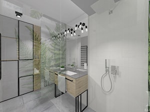 INDUSTRIALNE MIESZKANIE - Średnia bez okna z punktowym oświetleniem łazienka, styl industrialny - zdjęcie od DALMIKO DESIGN Pracownia Projektowa