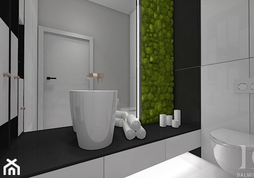 DOM GLOBTROTERÓW - Mała bez okna z lustrem łazienka, styl nowoczesny - zdjęcie od DALMIKO DESIGN Pracownia Projektowa