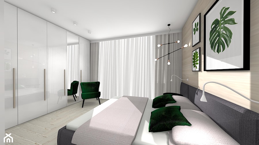DOM Z KOZĄ - Średnia beżowa biała sypialnia, styl nowoczesny - zdjęcie od DALMIKO DESIGN Pracownia Projektowa