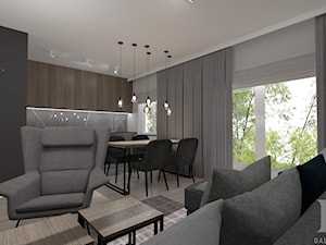 APARTAMENT W MĘSKIM STYLU - Salon, styl nowoczesny - zdjęcie od DALMIKO DESIGN Pracownia Projektowa