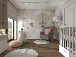 DOM PRZYJAZNY - Średni biały beżowy pokój dziecka dla dziewczynki dla niemowlaka, styl nowoczesny - zdjęcie od DALMIKO DESIGN Pracownia Projektowa