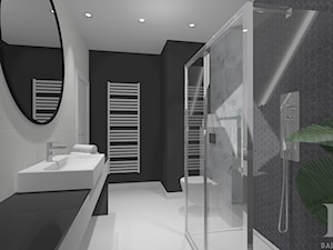 APARTAMENT DWUPOZIOMOWY - Duża bez okna z punktowym oświetleniem łazienka, styl nowoczesny - zdjęcie od DALMIKO DESIGN Pracownia Projektowa