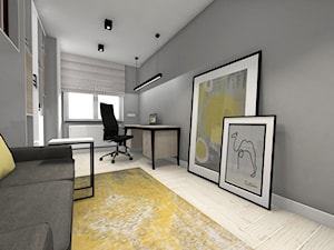 DOM Z KOZĄ - Duże w osobnym pomieszczeniu z sofą szare biuro, styl nowoczesny - zdjęcie od DALMIKO DESIGN Pracownia Projektowa