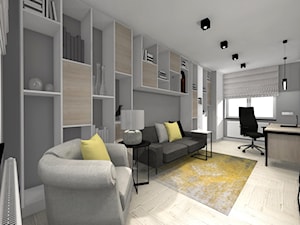 DOM Z KOZĄ - Duże w osobnym pomieszczeniu z sofą szare biuro, styl nowoczesny - zdjęcie od DALMIKO DESIGN Pracownia Projektowa