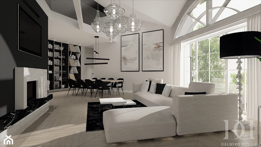 BLACK&WHITE - Salon, styl nowoczesny - zdjęcie od DALMIKO DESIGN Pracownia Projektowa