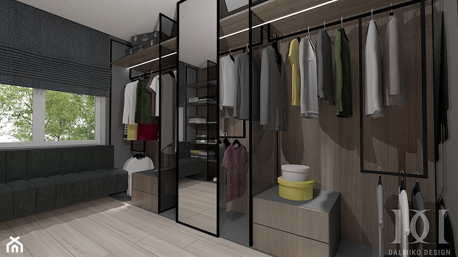 APARTAMENT W MĘSKIM STYLU - Garderoba, styl nowoczesny - zdjęcie od DALMIKO DESIGN Pracownia Projektowa