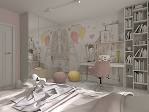 DOM PRZYJAZNY - Duży biały różowy pokój dziecka dla nastolatka dla dziewczynki, styl nowoczesny - zdjęcie od DALMIKO DESIGN Pracownia Projektowa