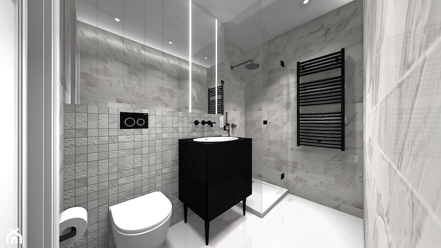DOM Z KOZĄ - Średnia bez okna z punktowym oświetleniem łazienka, styl nowoczesny - zdjęcie od DALMIKO DESIGN Pracownia Projektowa