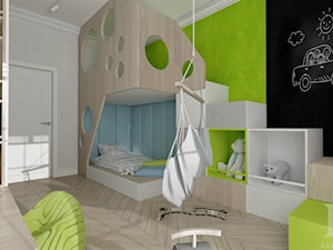 HOLLYWOODZKI SZNYT - Średni czarny szary zielony pokój dziecka dla dziecka dla chłopca dla dziewczynki, styl nowoczesny - zdjęcie od DALMIKO DESIGN Pracownia Projektowa