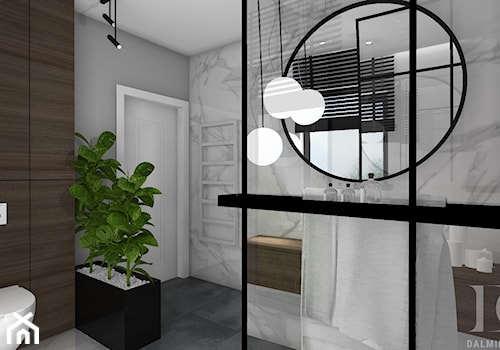 DOM GLOBTROTERÓW - Średnia bez okna z punktowym oświetleniem łazienka, styl nowoczesny - zdjęcie od DALMIKO DESIGN Pracownia Projektowa