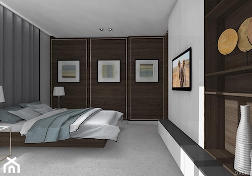 DOM GLOBTROTERÓW - Duża biała sypialnia, styl nowoczesny - zdjęcie od DALMIKO DESIGN Pracownia Projektowa
