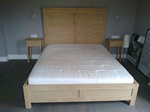 Łóżko dębowe 100 % lite drewno - Sypialnia, styl skandynawski - zdjęcie od Usługi stolarskie tokarstwo Szczygieł