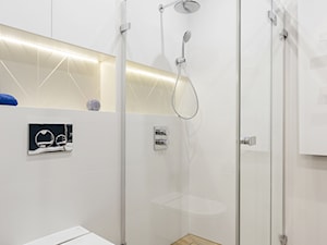 Dom jednorodzinny pod Warszawą - konkurs - Mała bez okna z punktowym oświetleniem łazienka, styl nowoczesny - zdjęcie od ZAWICKA-ID Projektowanie wnętrz