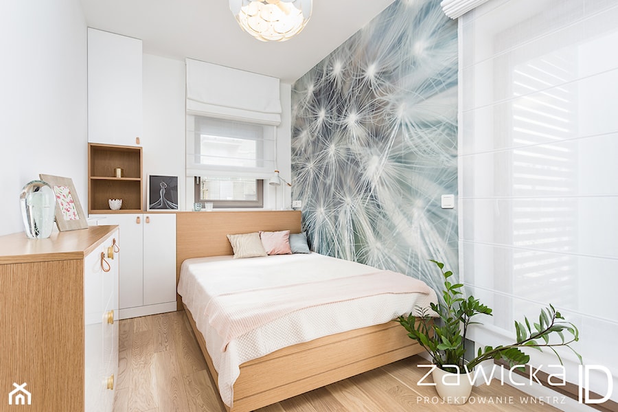 Pastelowa sypialnia - zdjęcie od ZAWICKA-ID Projektowanie wnętrz