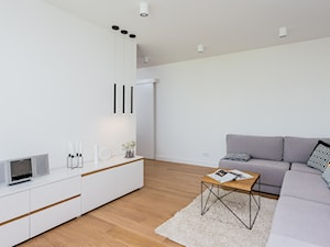 Biały skandynawski salon - zdjęcie od ZAWICKA-ID Projektowanie wnętrz