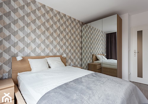 Mieszkanie 45 m2 na Białołęce - Średnia biała sypialnia, styl nowoczesny - zdjęcie od ZAWICKA-ID Projektowanie wnętrz
