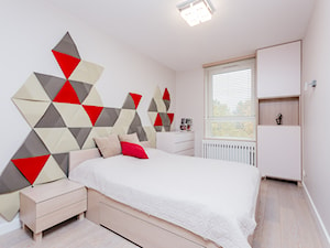 Czerwony w sypialni - zdjęcie od ZAWICKA-ID Projektowanie wnętrz