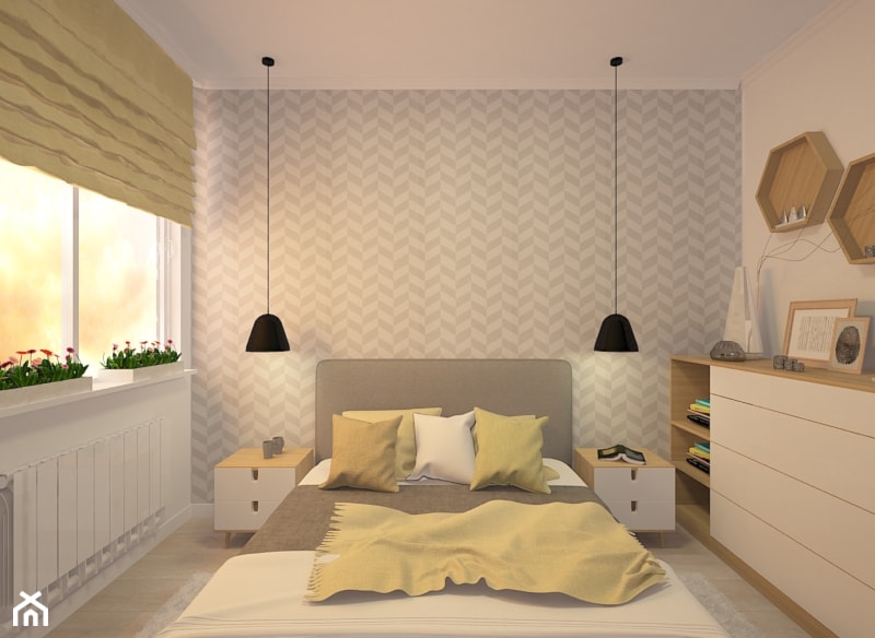 Sypialnia w stylu skandynawskim - zdjęcie od ZAWICKA-ID Projektowanie wnętrz