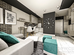 niewielki salon z aneksem kuchennym - Salon, styl minimalistyczny - zdjęcie od Projektowanie i aranżacja wnętrz mieszkalnych i komercyjnych