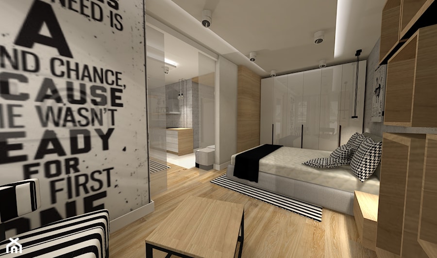 Sypialnia, styl minimalistyczny - zdjęcie od Projektowanie i aranżacja wnętrz mieszkalnych i komercyjnych