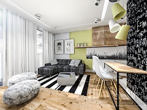 niewielki salon z aneksem kuchennym - Jadalnia, styl minimalistyczny - zdjęcie od Projektowanie i aranżacja wnętrz mieszkalnych i komercyjnych