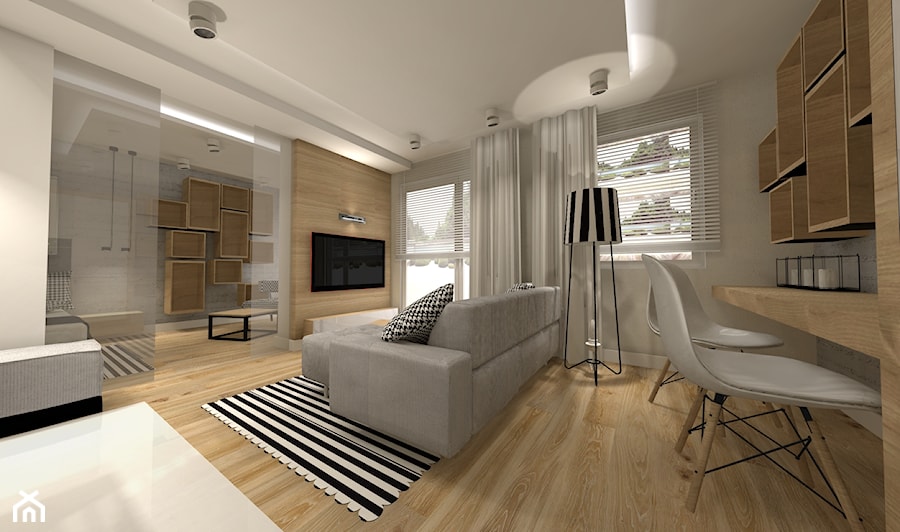 Salon, styl minimalistyczny - zdjęcie od Projektowanie i aranżacja wnętrz mieszkalnych i komercyjnych