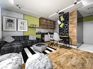 niewielki salon z aneksem kuchennym - Salon, styl minimalistyczny - zdjęcie od Projektowanie i aranżacja wnętrz mieszkalnych i komercyjnych