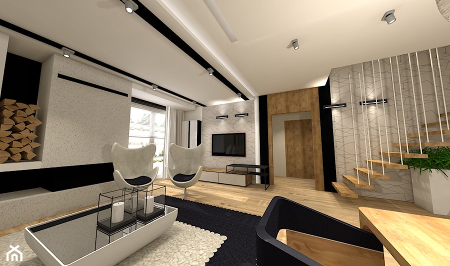 dom Legnica - Salon, styl minimalistyczny - zdjęcie od Projektowanie i aranżacja wnętrz mieszkalnych i komercyjnych