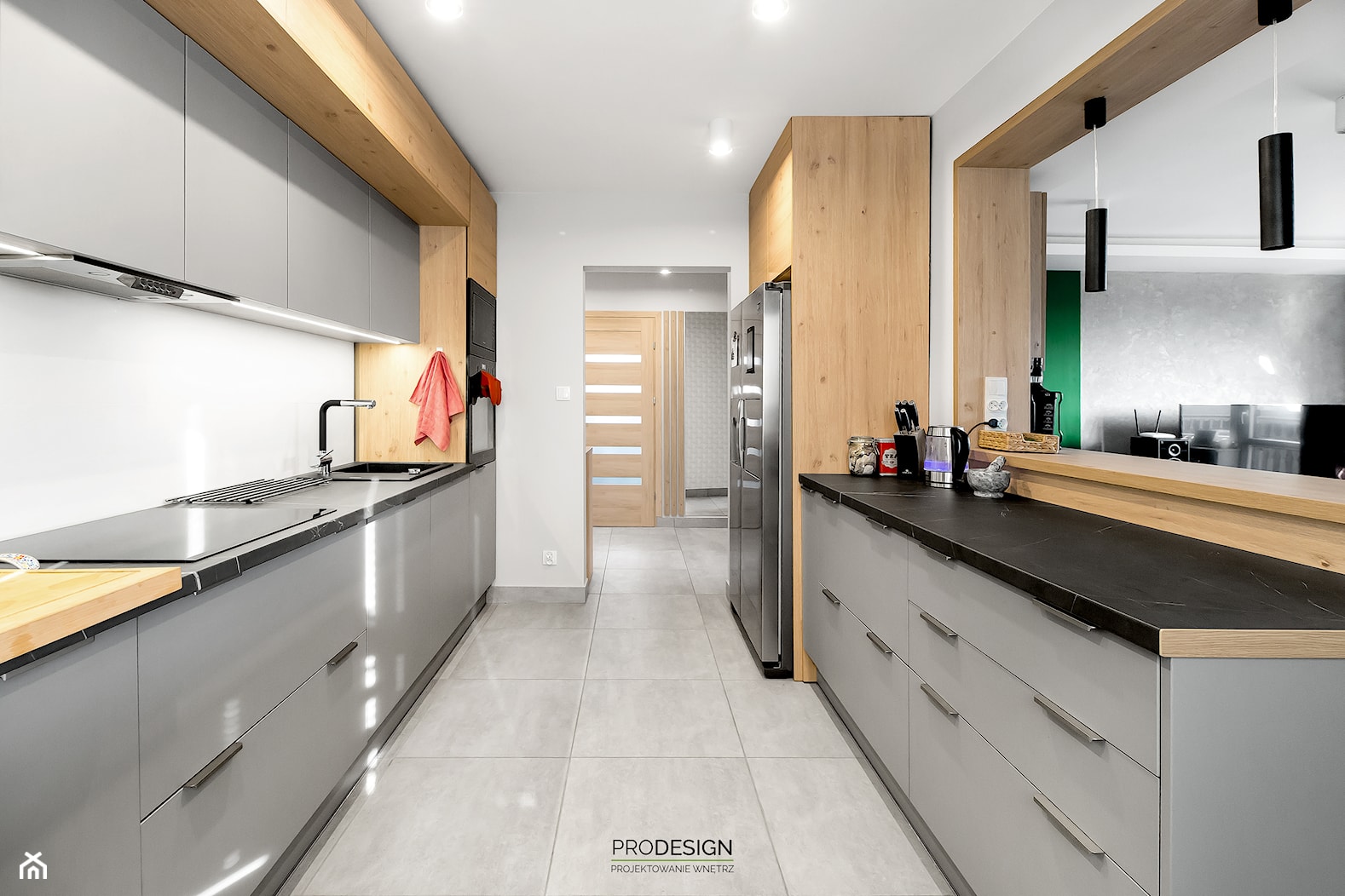 REALIZACJA_PIĘTRO DOMU JEDNORODZINNEGO_ŻYWIEC_60 m2 - Kuchnia, styl nowoczesny - zdjęcie od PRODESIGN - Homebook