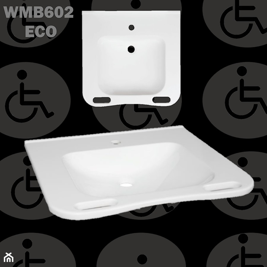 Umywalka ze zintegrowanymi uchwytami dla niepełnosprawnych WMB602ECO - zdjęcie od Akcjum