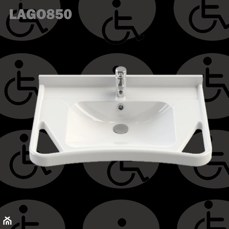 Umywalka z uchwytami dla niepęłnosprawnych LAGO850 - zdjęcie od Akcjum