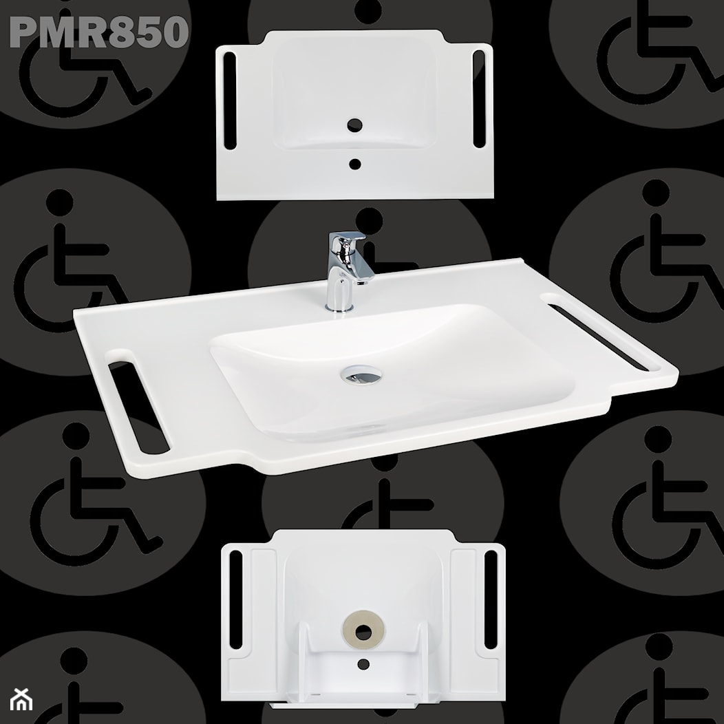 Umywalka dla niepełnosprawnych z uchwytami PMR850 - zdjęcie od Akcjum - Homebook