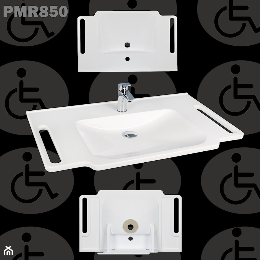 Umywalka dla niepełnosprawnych z uchwytami PMR850 - zdjęcie od Akcjum