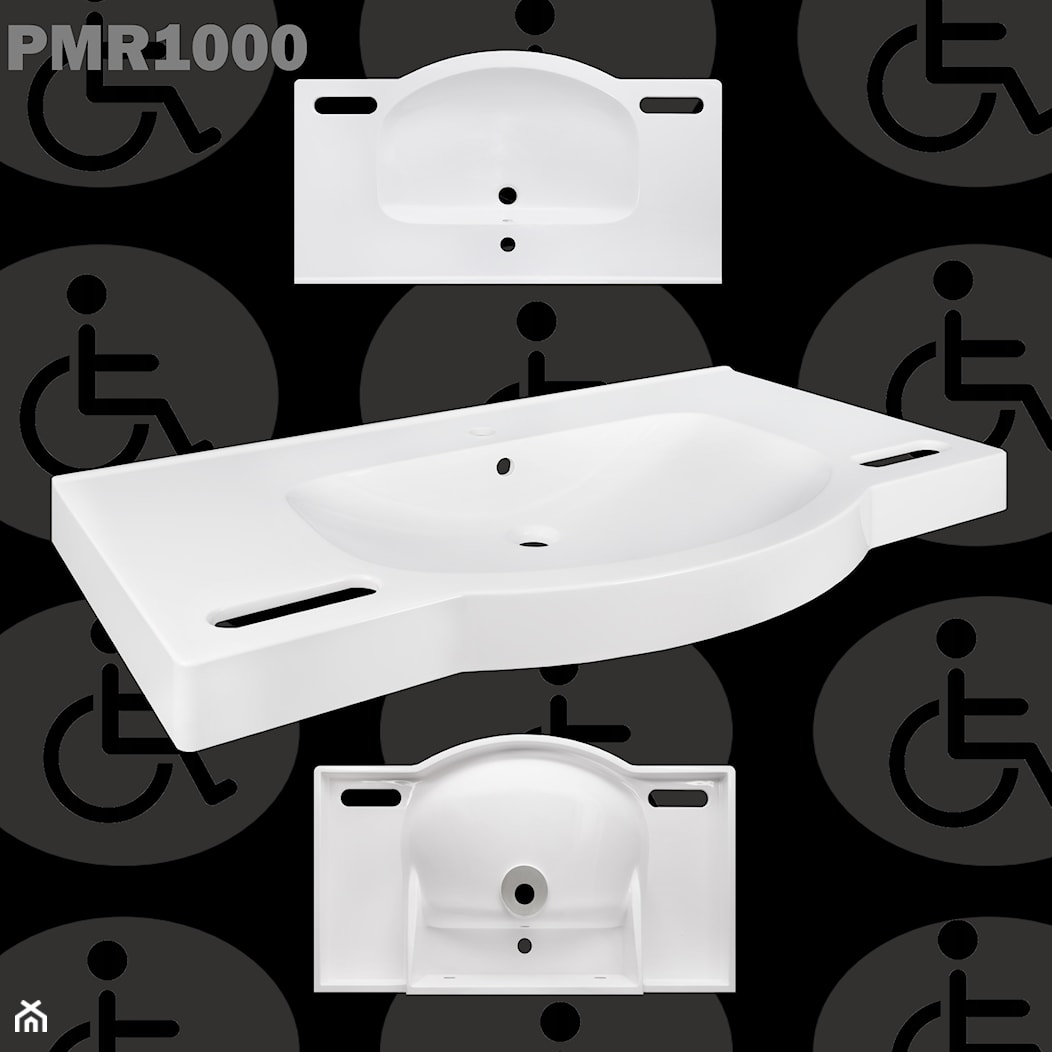 Umywalka dla niepełnosprawnych z uchwytami PMR1000 - zdjęcie od Akcjum - Homebook