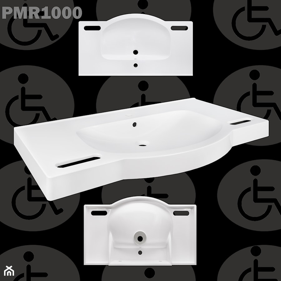 Umywalka dla niepełnosprawnych z uchwytami PMR1000 - zdjęcie od Akcjum