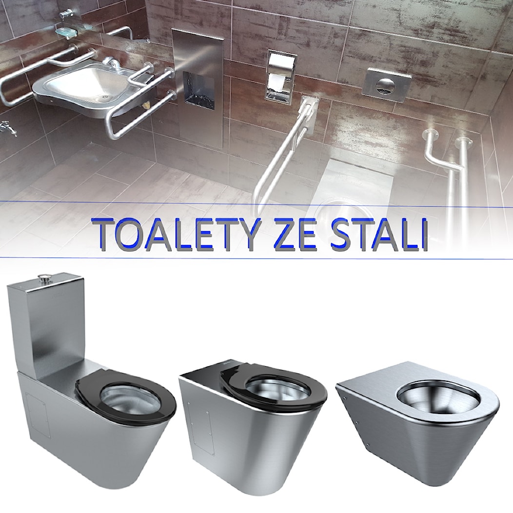 Toalety podwieszane, Toalety stojące ze stali nierdzewnej - zdjęcie od Akcjum - Homebook