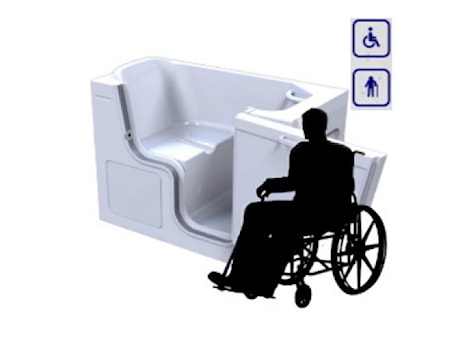 Aranżacje wnętrz - Łazienka: Wanna dla niepełnosprawnych na wózku inwalidzkim 1300x660 TRANQUALITY - Akcjum . Przeglądaj, dodawaj i zapisuj najlepsze zdjęcia, pomysły i inspiracje designerskie. W bazie mamy już prawie milion fotografii!