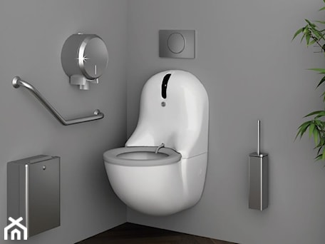 Aranżacje wnętrz - Łazienka: Toaleta samoczyszcząca w łazience publicznej - Akcjum . Przeglądaj, dodawaj i zapisuj najlepsze zdjęcia, pomysły i inspiracje designerskie. W bazie mamy już prawie milion fotografii!