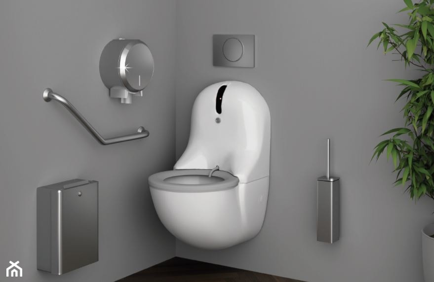 Toaleta samoczyszcząca w łazience publicznej - zdjęcie od Akcjum - Homebook