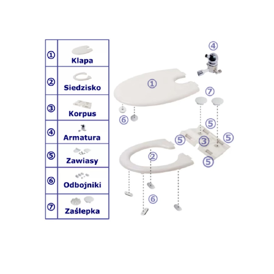 Części zamienne dla deski z funkcją bidetu - schemat - zdjęcie od Akcjum