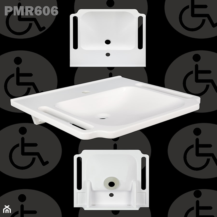 Umywalka dla niepełnosprawnych z uchwytami PMR606 - zdjęcie od Akcjum