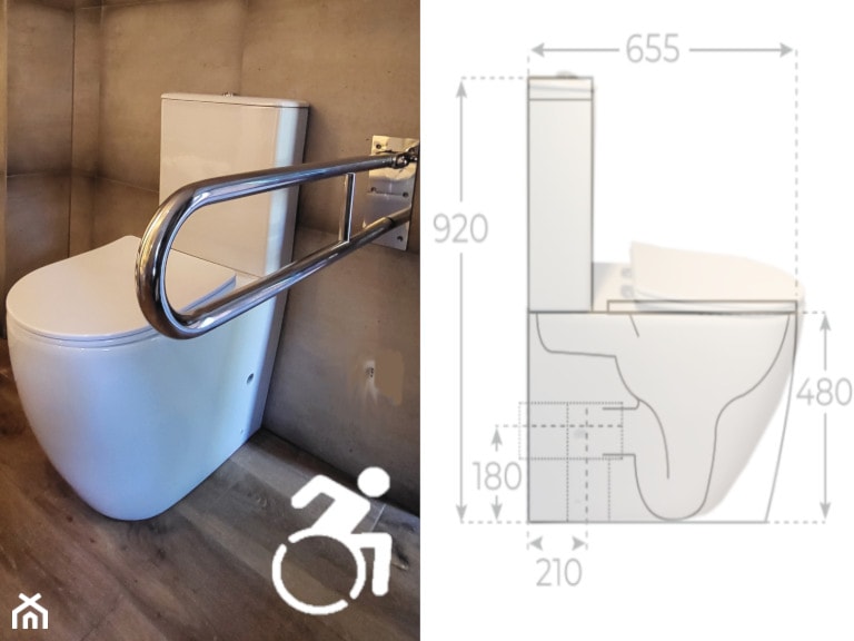 Wc kompakt ceramiczny JENA dla niepełnosprawnych - zdjęcie od Akcjum - Homebook