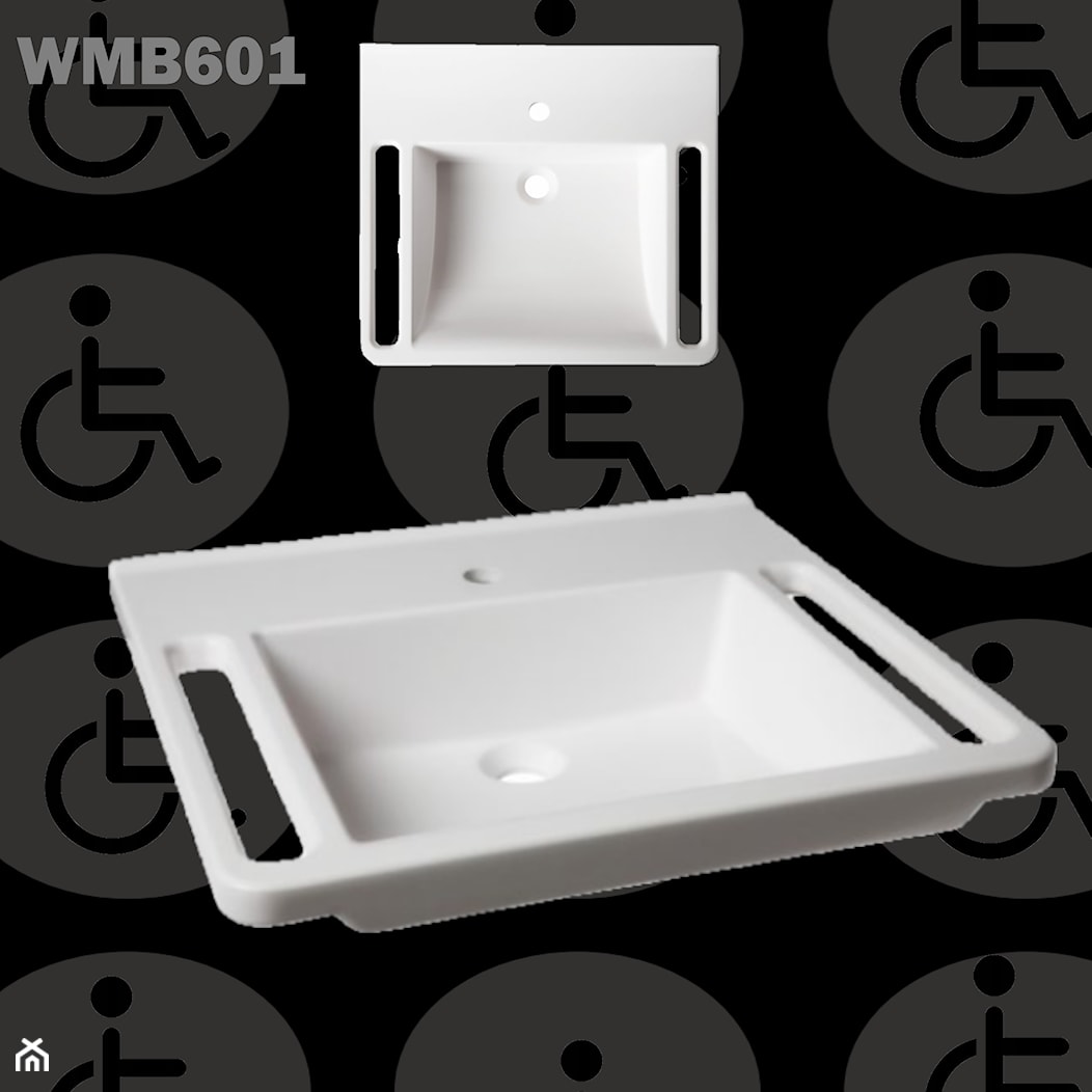Umywalka ze zintegrowanymi uchwytami dla niepełnosprawnych WMB601 - zdjęcie od Akcjum - Homebook