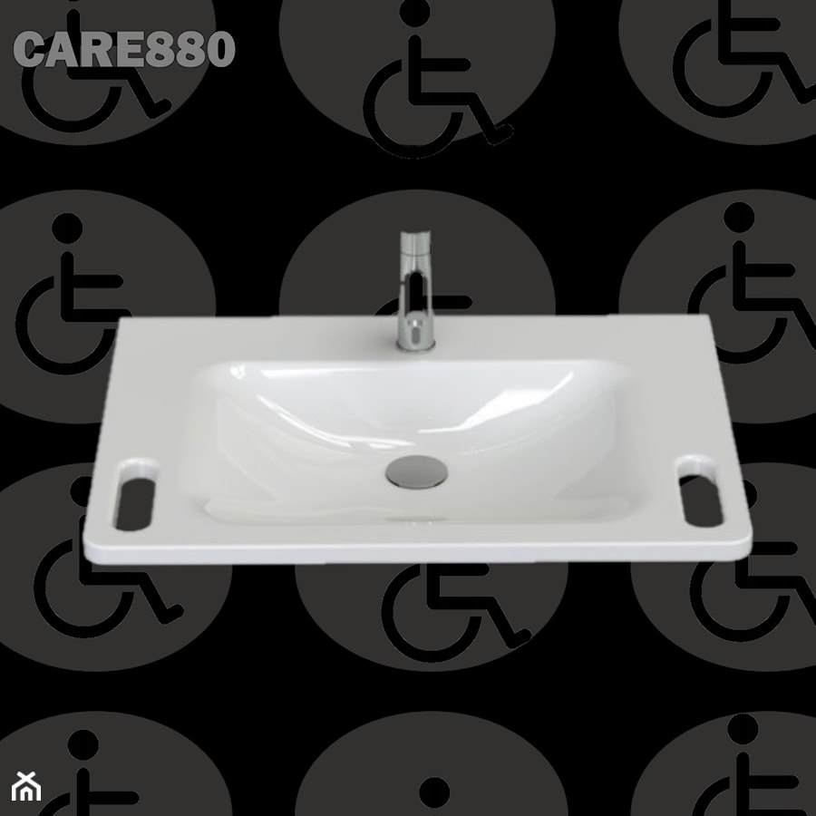 Umywalka z uchwytami dla niepełnosprawnych CARE880 - zdjęcie od Akcjum