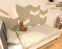Wielofunkcyjny pokój - Mały szary pokój dziecka dla nastolatka dla chłopca, styl skandynawski - zdjęcie od Patyna Projekt - Homebook