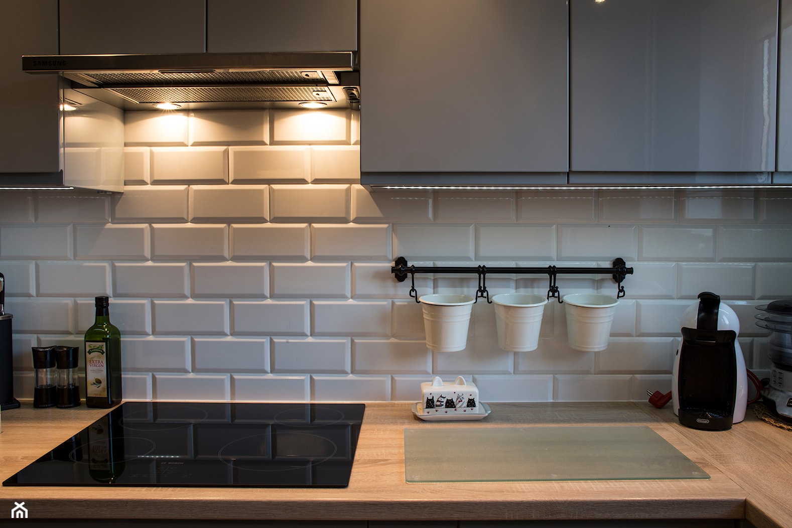 Mieszkanie w bloku - Mała średnia otwarta zamknięta kuchnia w kształcie litery l, styl skandynawski - zdjęcie od Patyna Projekt - Homebook