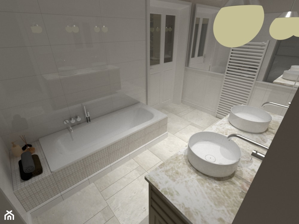 Łazienka - Średnia z dwoma umywalkami łazienka z oknem, styl tradycyjny - zdjęcie od Patyna Projekt - Homebook