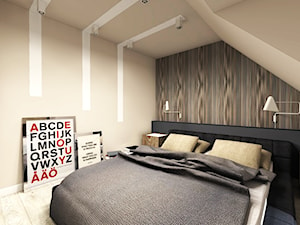 Nowoczesna sypialnia beżowo- grafitowa - zdjęcie od Karolina Harold Interior Design